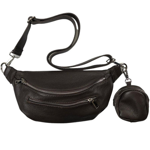 Crossbodybag mittelgroß mit zwei Reißverschlüssen und kleinem Geldbeutel extra